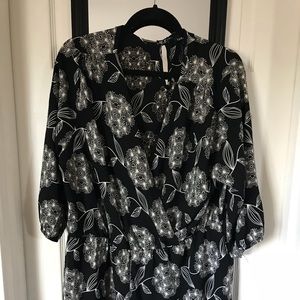 Black and cream romper